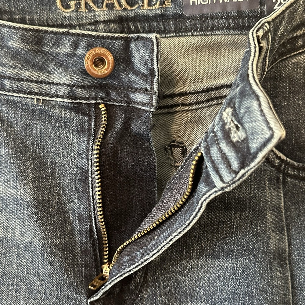 Grace in LA Blue‎ Womens High Waist Super Flare Leg Blue Denim Jeans 29 X 31.5" - Picture 5 of 16